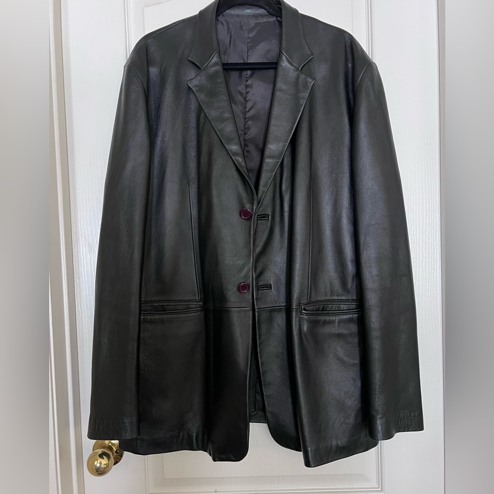 Milano Black Vegan Leather Men’s Jacket 3XL XXXL